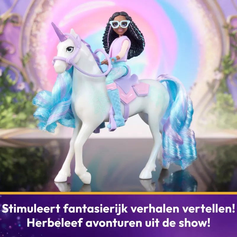 Unicorn Academy, Layla & Glacier ar 2 aksesuāriem un matu rīku, lelles un vienradžu rotaļlietas meitenēm no 4 gadu vecuma