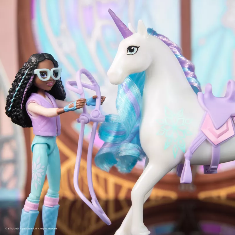Unicorn Academy, Layla & Glacier ar 2 aksesuāriem un matu rīku, lelles un vienradžu rotaļlietas meitenēm no 4 gadu vecuma
