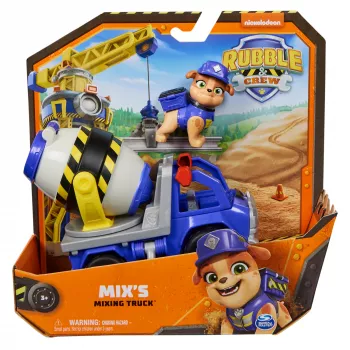Rubble & Crew , Mix’s Cement Mixer Toy Truck ar darbības figūru un kustīgiem celtniecības rotaļlietām, bērnu rotaļlietas vecumam no 3 gadiem