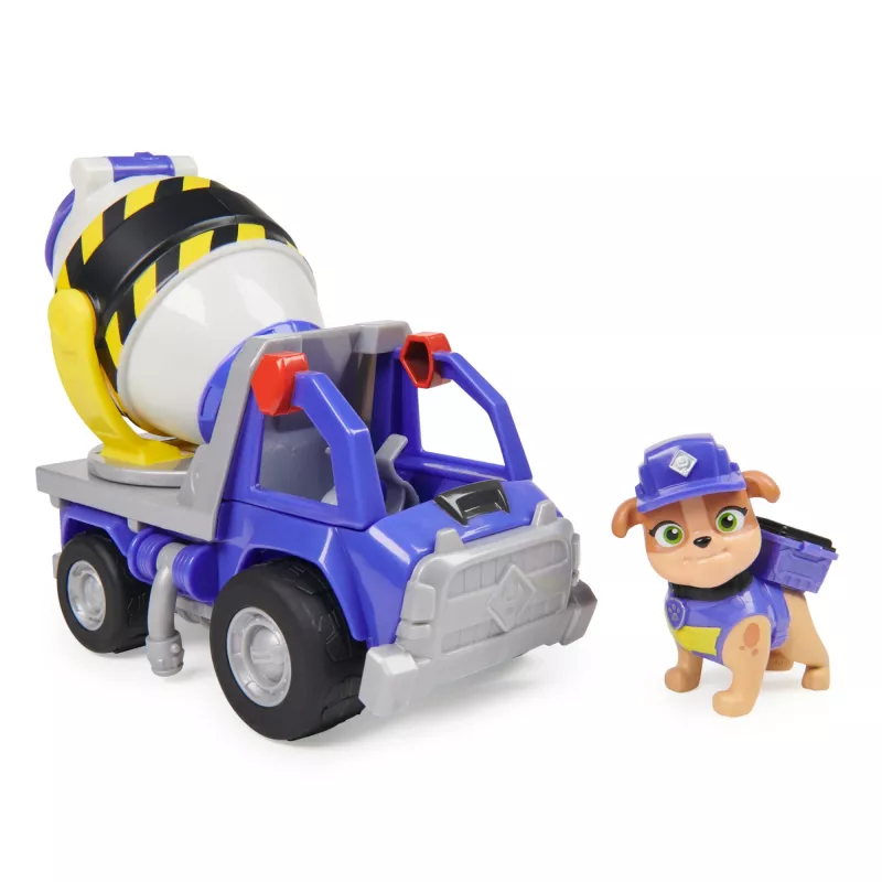 Rubble & Crew , Mix’s Cement Mixer Toy Truck ar darbības figūru un kustīgiem celtniecības rotaļlietām, bērnu rotaļlietas vecumam no 3 gadiem