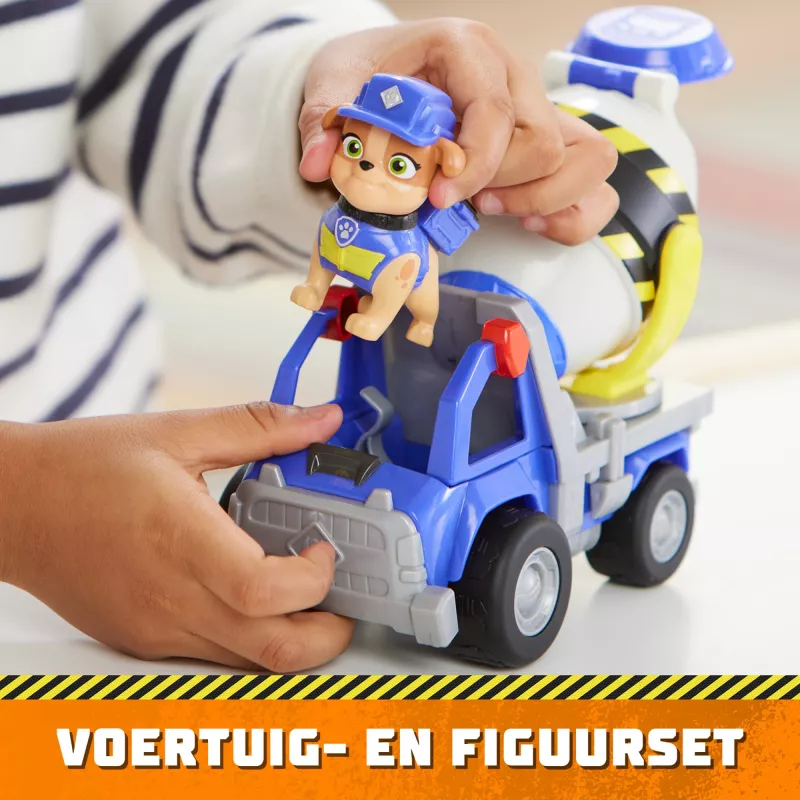 Rubble & Crew , Mix’s Cement Mixer Toy Truck ar darbības figūru un kustīgiem celtniecības rotaļlietām, bērnu rotaļlietas vecumam no 3 gadiem