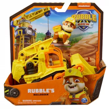 Bulldozers rotaļlieta Spinmaster Rubble’s Bulldozer – plastmasas konstrukcija, bērniem no 3 gadiem, melna/oranža/dzeltena