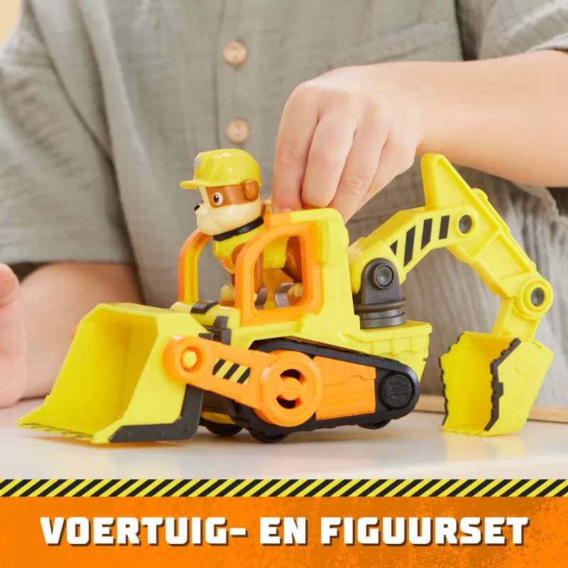 Bulldozers rotaļlieta Spinmaster Rubble’s Bulldozer – plastmasas konstrukcija, bērniem no 3 gadiem, melna/oranža/dzeltena
