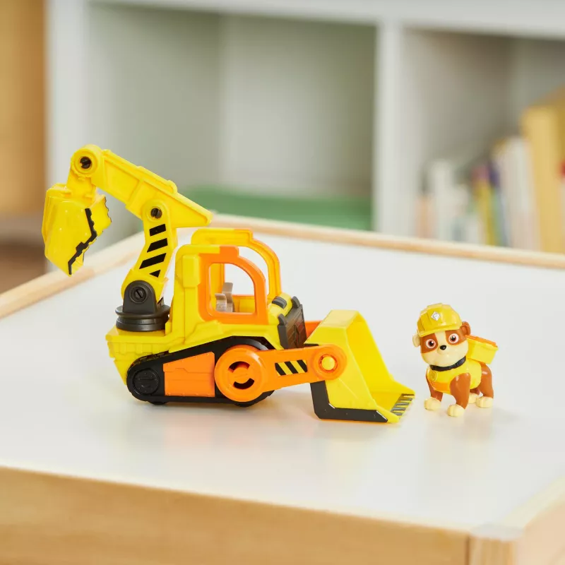 Bulldozers rotaļlieta Spinmaster Rubble’s Bulldozer – plastmasas konstrukcija, bērniem no 3 gadiem, melna/oranža/dzeltena