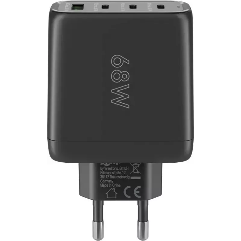 Goobay lādētājs 64819 AC ātrā uzlāde iekštelpām melns 3 USB Type-C