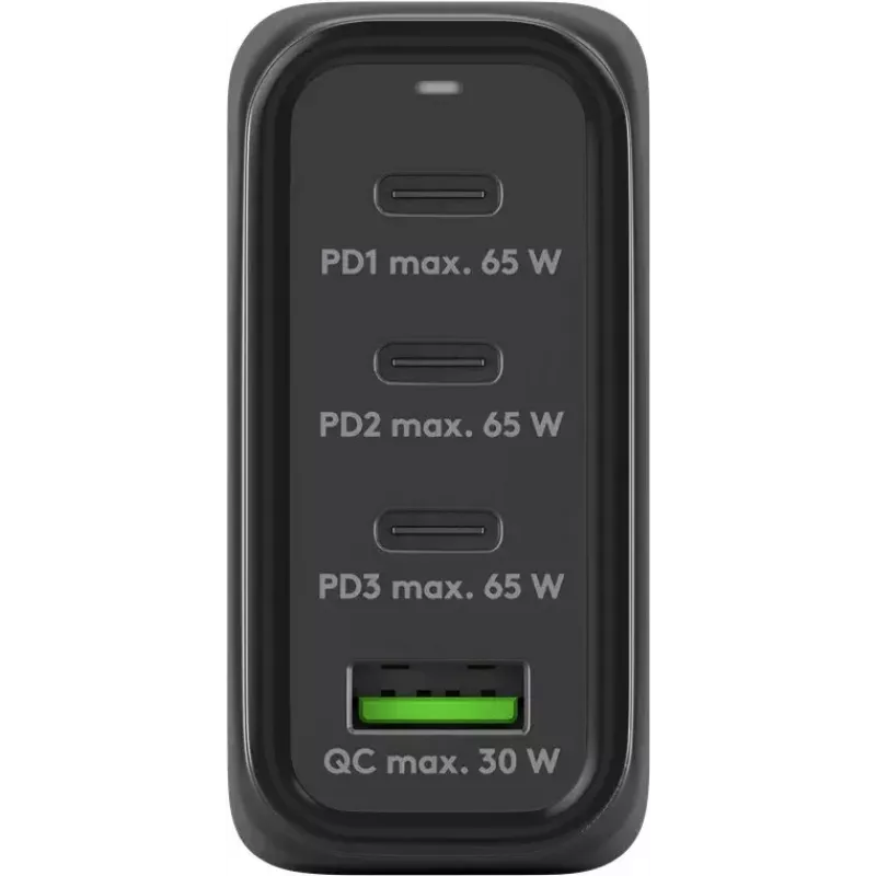 Goobay lādētājs 64819 AC ātrā uzlāde iekštelpām melns 3 USB Type-C
