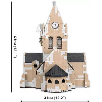 Celtniecības klucīši Cobi Sainte-Mère-Église baznīca 2280 gabali 10 gadi