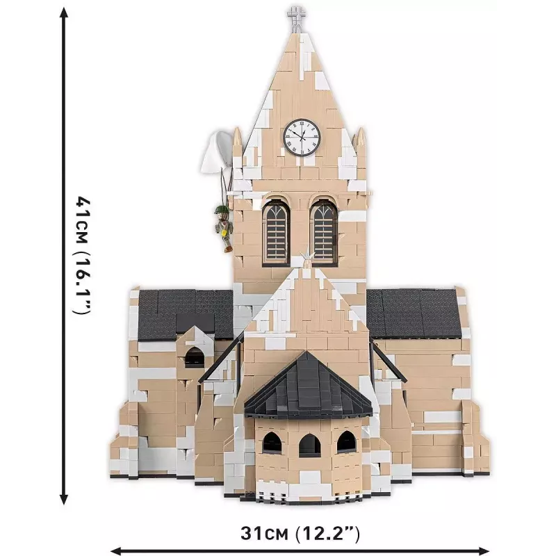 Celtniecības klucīši Cobi Sainte-Mère-Église baznīca 2280 gabali 10 gadi