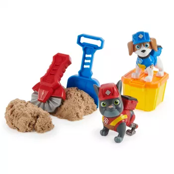 Rubble & Crew, Charger un Wheeler darbības figūriņas ar Kinetic Build-It smiltīm un 2 būvniecības rīkiem, PAW Patrol rotaļlietas zēniem un meitenēm no 3 gadu vecuma