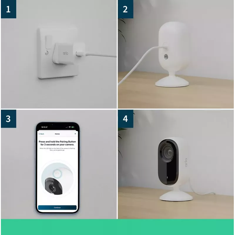 IP drošības kamera Arlo Essential 2K Indoor Security Camera 2-pack bezvadu iekštelpām