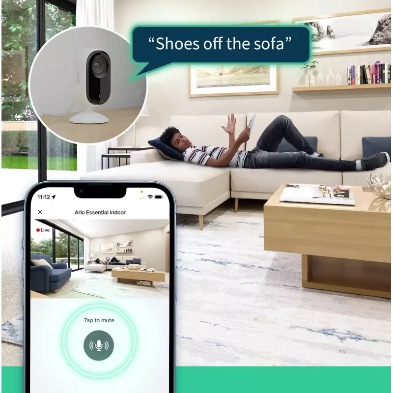 IP drošības kamera Arlo Essential 2K Indoor Security Camera 2-pack bezvadu iekštelpām