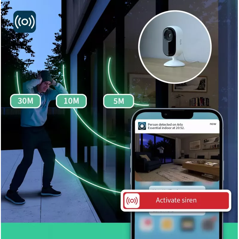 IP drošības kamera Arlo Essential 2K Indoor Security Camera 2-pack bezvadu iekštelpām