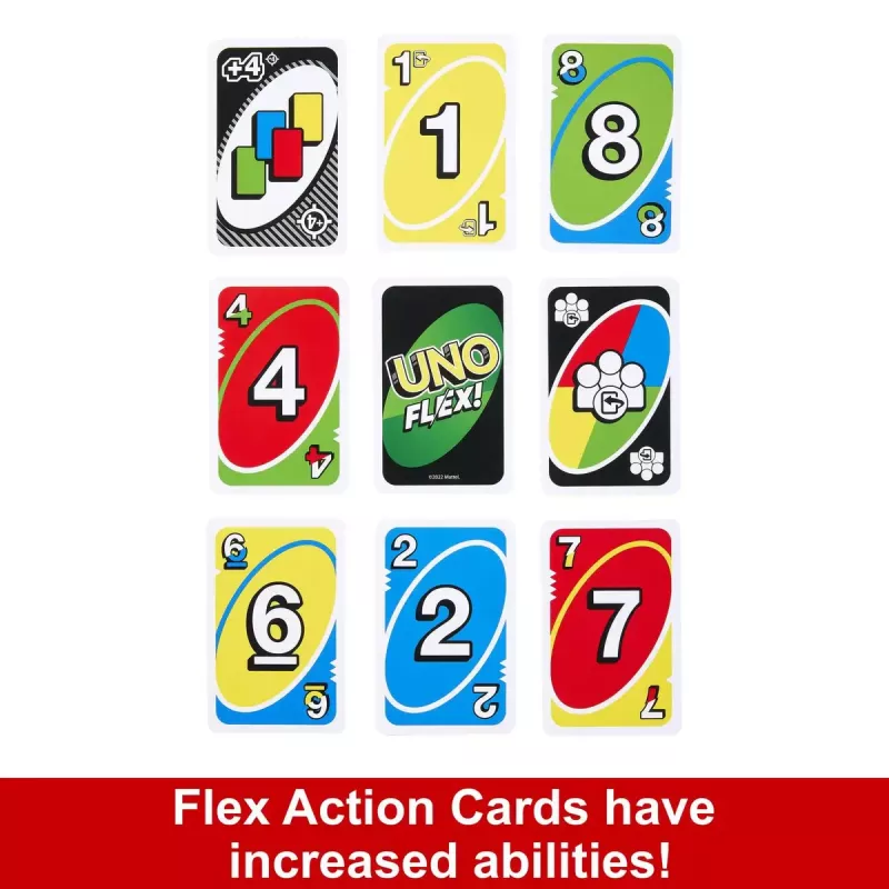 Kāršu spēle MATTEL Games UNO Flex — nomešanas kāršu spēle, vecums 7+