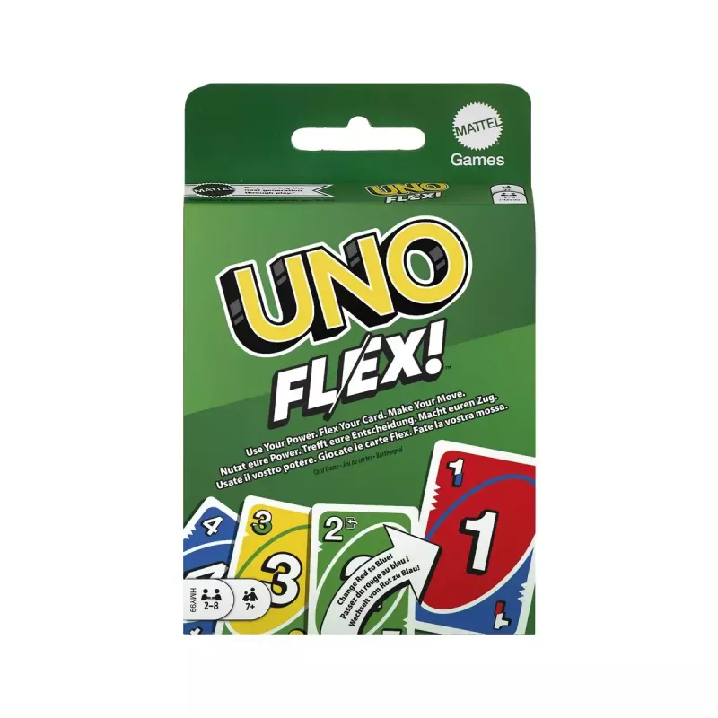 Kāršu spēle MATTEL Games UNO Flex — nomešanas kāršu spēle, vecums 7+