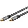 Digitālais optiskais audio kabelis WENTRONIC Goobay 65305 TOSLINK uz TOSLINK 2 m, varš, apzeltīti kontakti, melns/sudrabains