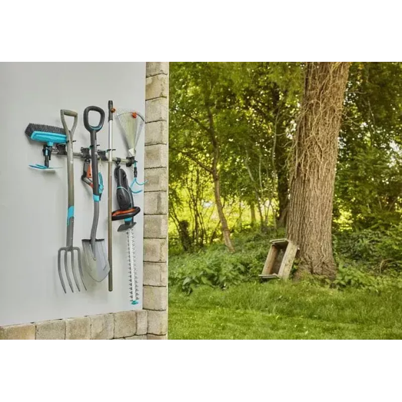 Gardena 3509-20 dārza instrumentu uzglabāšanas plaukts Piestiprināms pie sienas Plastmasa Gumija Tērauds