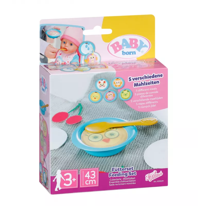 Leļļu barošanas komplekts BABY born Feeding Set vecumam no 3 gadiem — aksesuāri rotaļu barošanai