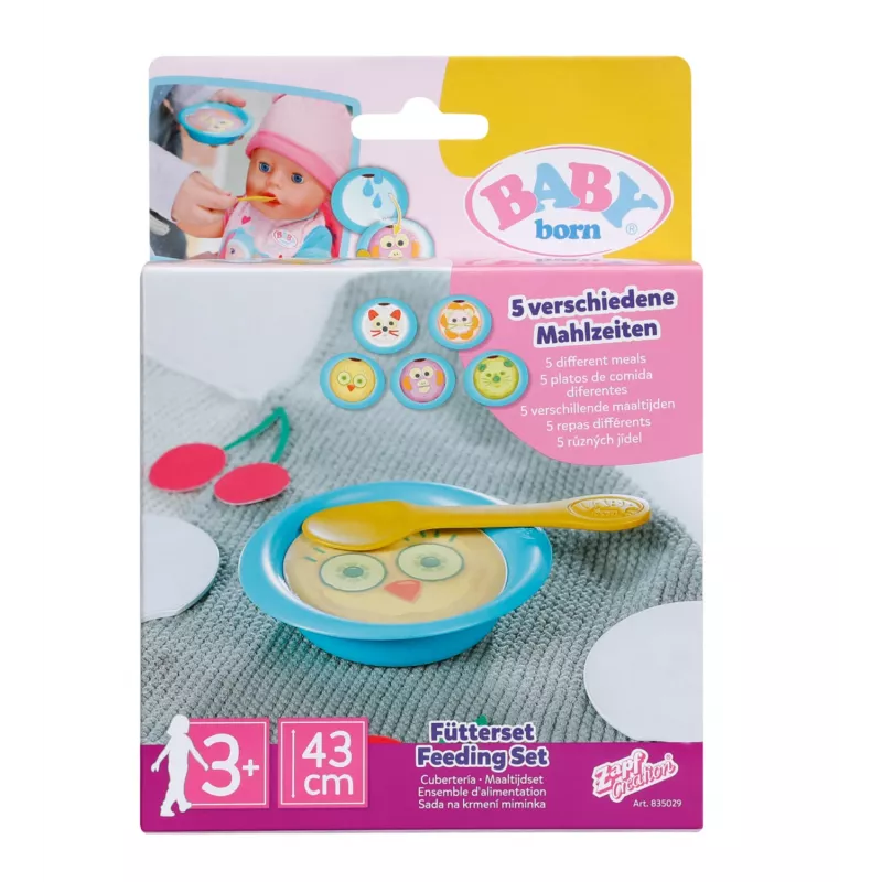 Leļļu barošanas komplekts BABY born Feeding Set vecumam no 3 gadiem — aksesuāri rotaļu barošanai