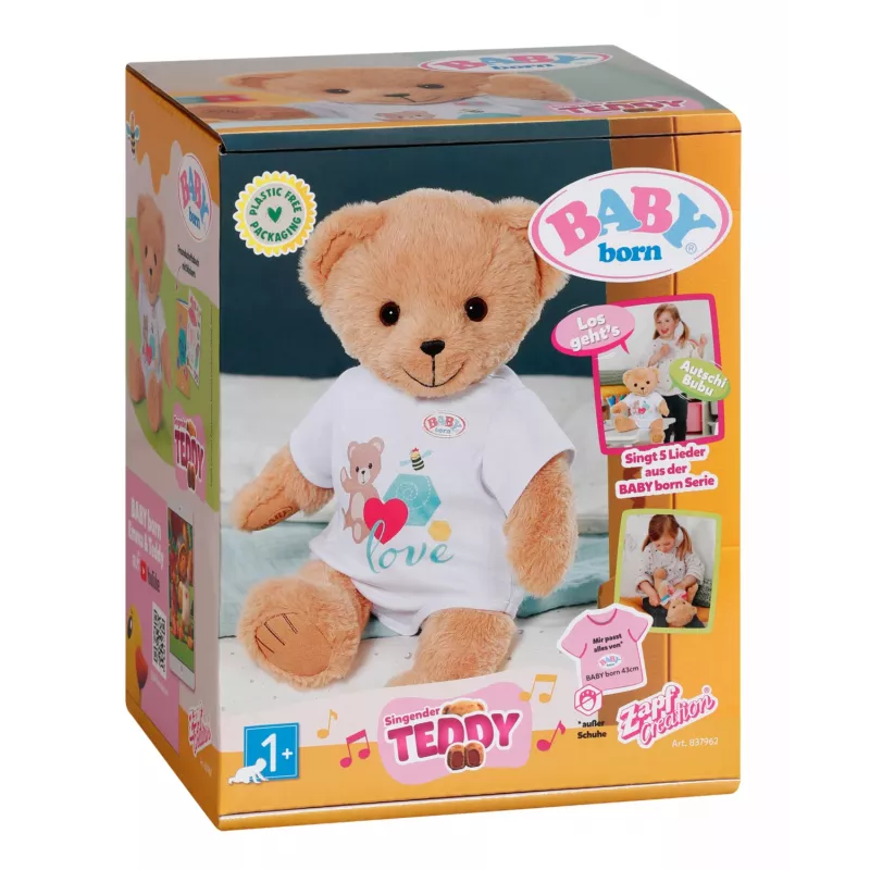 Mīkstā rotaļlieta zapf creation BABY born Singing Teddy 837962 — plīša dziedošais lācītis lellēm