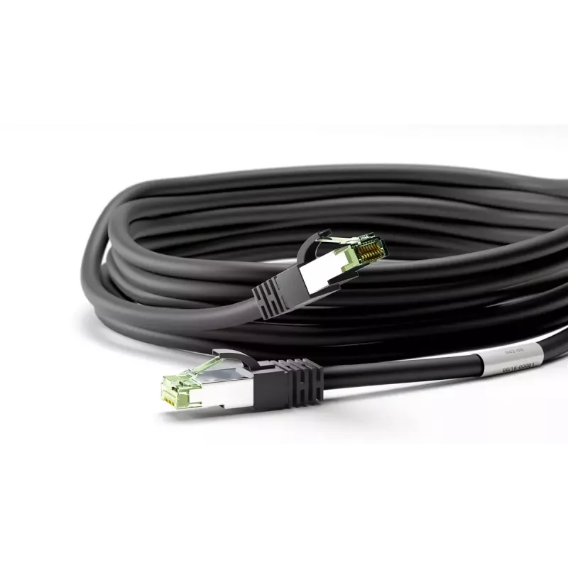 Tīkla kabelis Wentronic 66719 Cat8.1 S/FTP 0,25 m Melns
