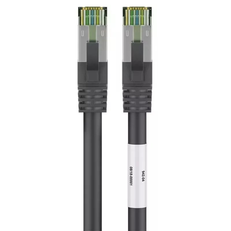 Tīkla kabelis Wentronic 66719 Cat8.1 S/FTP 0,25 m Melns