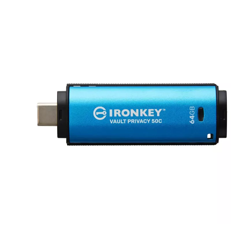 Kingston Technology IronKey 64GB USB-C Vault Privacy 50C AES-256 šifrēts, FIPS 197