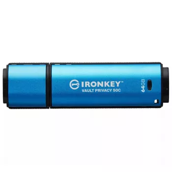 Kingston Technology IronKey 64GB USB-C Vault Privacy 50C AES-256 šifrēts, FIPS 197