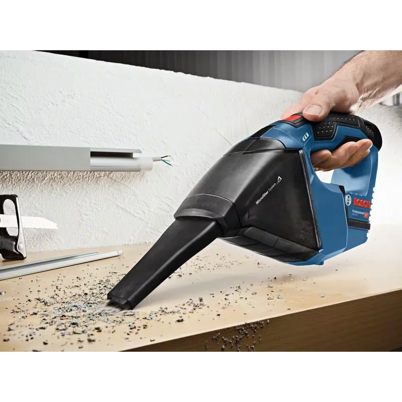 Bosch GAS 12V Professional rokas putekļsūcējs Melns, Zils, Sarkans Bezputekļu maisa
