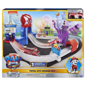 PAW Patrol , True Metal Total City Rescue Movie Track Set ar ekskluzīvo Marshall transportlīdzekli, mērogā 1:55, rotaļlietas bērniem no 3 gadu vecuma