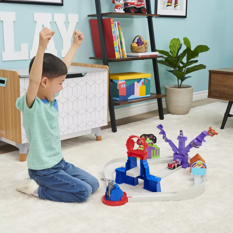 PAW Patrol , True Metal Total City Rescue Movie Track Set ar ekskluzīvo Marshall transportlīdzekli, mērogā 1:55, rotaļlietas bērniem no 3 gadu vecuma