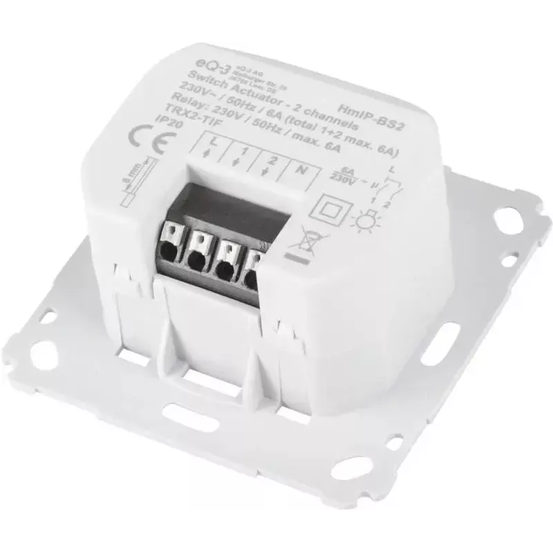 Komutācijas izpildmehānisms Homematic IP 156757A0 — 230 V maiņstrāva, 1380 W, 868,6 MHz