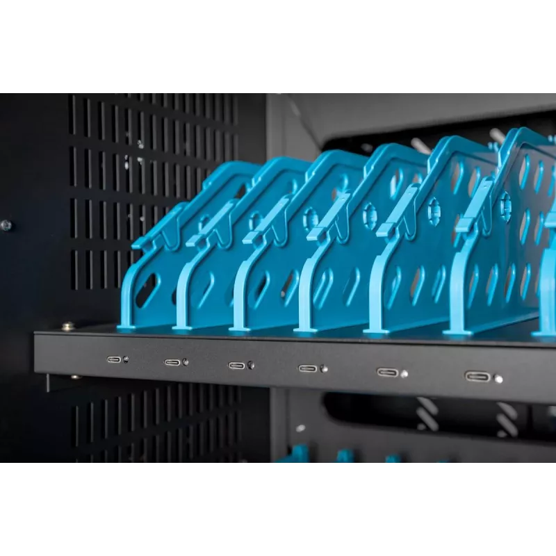 DIGITUS uzlādes ratiņi 15.6in USB-C 30 uzlādes bāzes PDU ventilators 1260 x 824 x 650mm