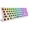 Kompakta 60% vadu tastatūra Sharkoon SKILLER SGK50 S4 — QWERTY vācu izkārtojums, RGB fona apgaismojums, USB, 1,5 m kabelis, balta