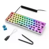 Kompakta 60% vadu tastatūra Sharkoon SKILLER SGK50 S4 — QWERTY vācu izkārtojums, RGB fona apgaismojums, USB, 1,5 m kabelis, balta