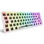 Kompakta 60% vadu tastatūra Sharkoon SKILLER SGK50 S4 — QWERTY vācu izkārtojums, RGB fona apgaismojums, USB, 1,5 m kabelis, balta