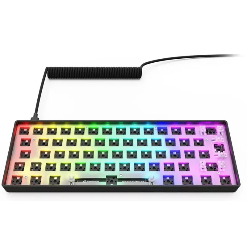Mehāniska kompakta 60% klaviatūra Sharkoon SKILLER SGK50 S4 — vadu USB, QWERTY vācu izkārtojums, RGB fona apgaismojums, 1,5 m kabelis, melna