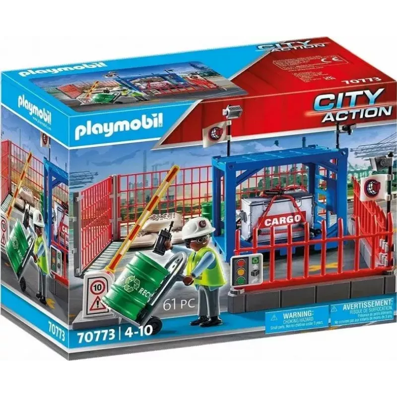 Playmobil kravas noliktavas komplekts PLAYMOBIL 70773 ar iekraušanas rampu un autoiekrāvēju
