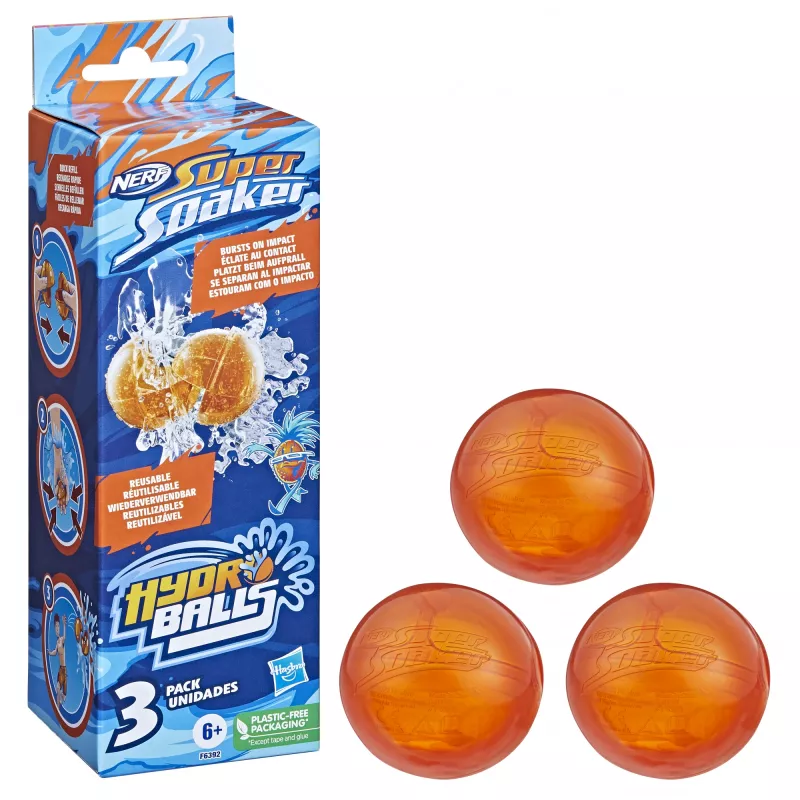 Nerf Super Soaker Hydro Balls 3-Pack, atkārtoti lietojamas ar ūdeni pildāmas bumbas