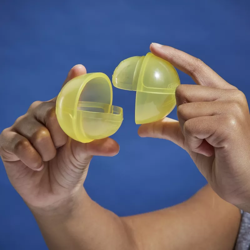 Ūdens baloni HASBRO Nerf Super Soaker Hydro Balls — iebūvēta ūdens tvertne, 6 gab., plastmasa, zila/dzeltena, vecumam 6+