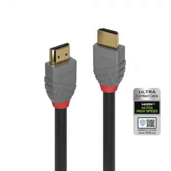 Lindy 3m Īpaši ātrgaitas HDMI kabelis, Anthra Line, 3 m, HDMI Type A (Standard), HDMI Type A (Standard), 3D, 48 Gbit/s, melns