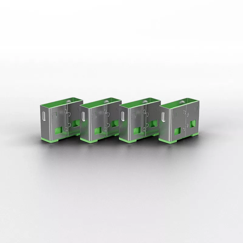 Lindy USB portu bloķētājs (bez atslēgas) - 10 gab. iepakojumā, krāsu kods: zaļš