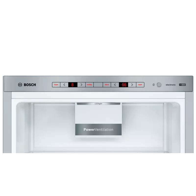 Bosch Serie 6 KGE39ALCA ledusskapis ar saldētavu, brīvi stāvošs, 343 L, nerūsējošais tērauds