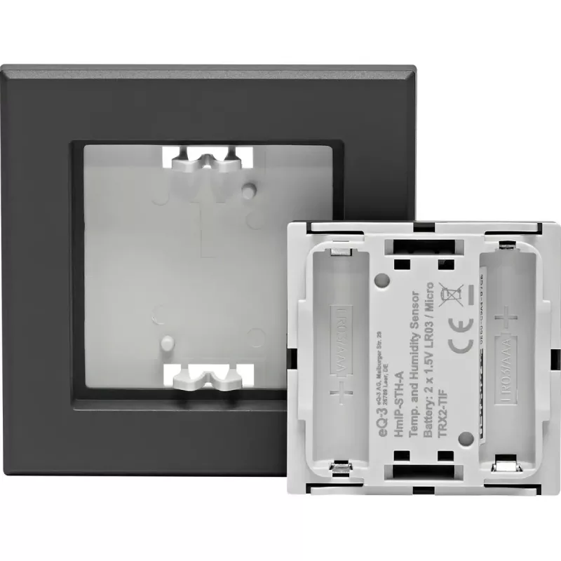 Iekštelpu temperatūras un mitruma sensors HomeMatic HmIP‑STH‑A antracīta krāsā, bezvadu viedās mājas sensors