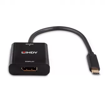 Lindy USB Type C uz DisplayPort 4K144 pārveidotājs, USB Type-C, DisplayPort izeja, 3840 x 2160 pikseļi