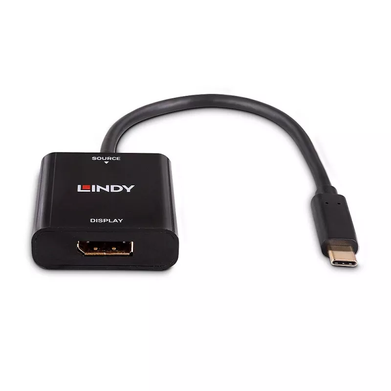 Lindy USB Type C uz DisplayPort 4K144 pārveidotājs, USB Type-C, DisplayPort izeja, 3840 x 2160 pikseļi