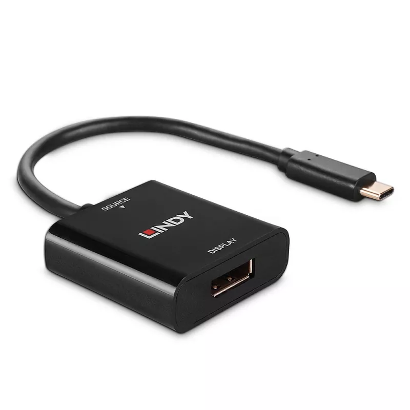 Lindy USB Type C uz DisplayPort 4K144 pārveidotājs, USB Type-C, DisplayPort izeja, 3840 x 2160 pikseļi