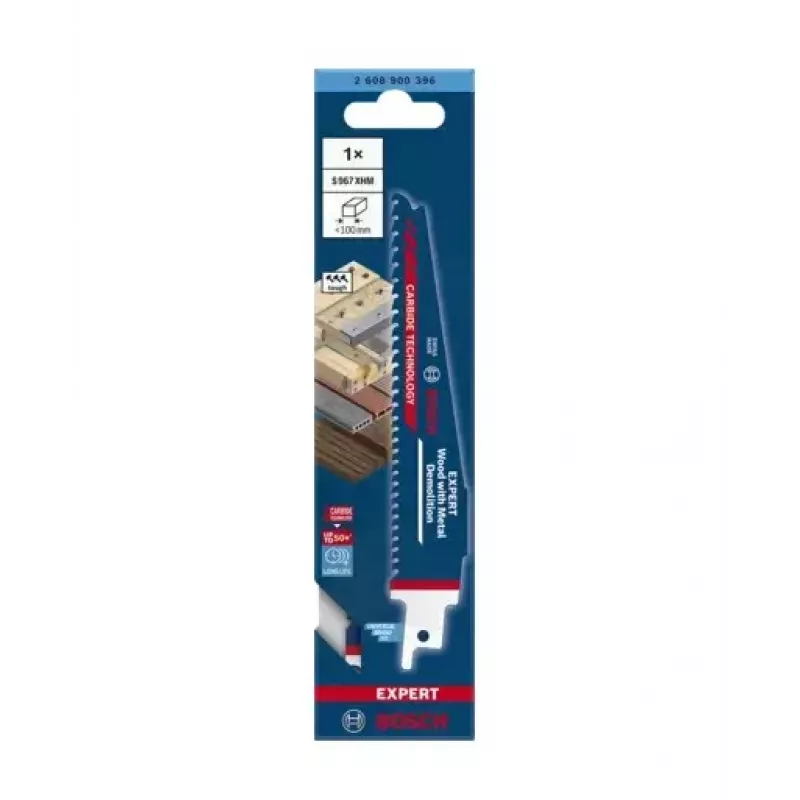 Bosch 2 608 900 396 finierzāģa/lentzāģa/atgriezeniskā zāģa asmens Sabre zāģa asmens Karbīds 1 gab.