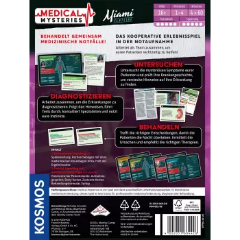 Kosmos Medical Mysteries - Miami Flatline 60 min galda spēle dedukcija