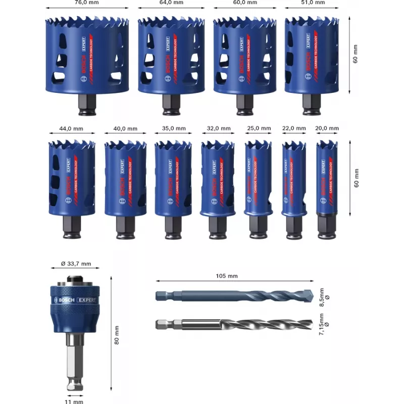 Bosch 2 608 900 447 urbju caurumu zāģis 11 gab.