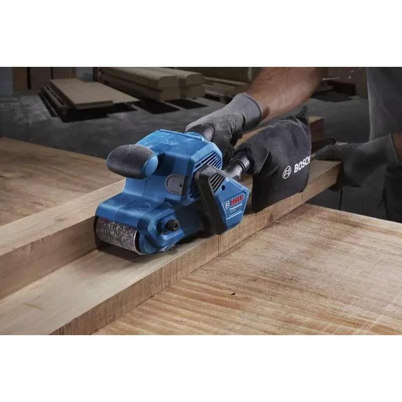 Bosch GBS 750 Professional lentveida slīpmašīna, melna, zila, 850 W